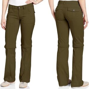 Prana Monarch Convertible Hike Pants Shorts Olive Army Green 0 (SMALL 2/4)